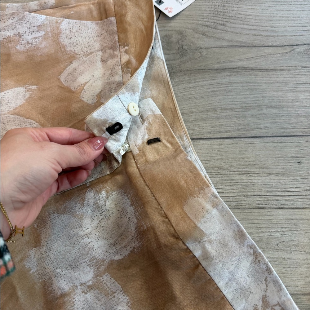 Zara Tan and White Floral Wide-Leg Pants & top - Picture 8 of 10